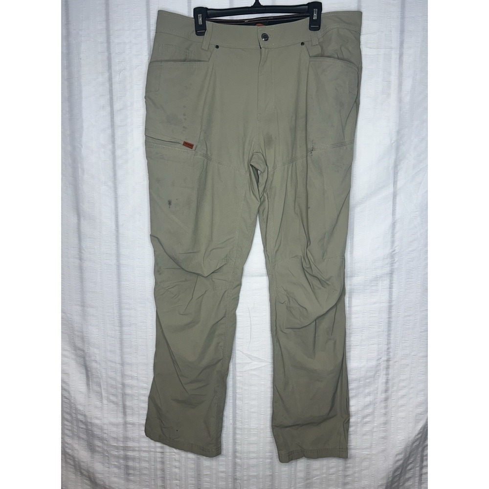 Brunt Costello Ripstop Pants Men 38x32 Beige Tan Stretch Lightweight Tech Work